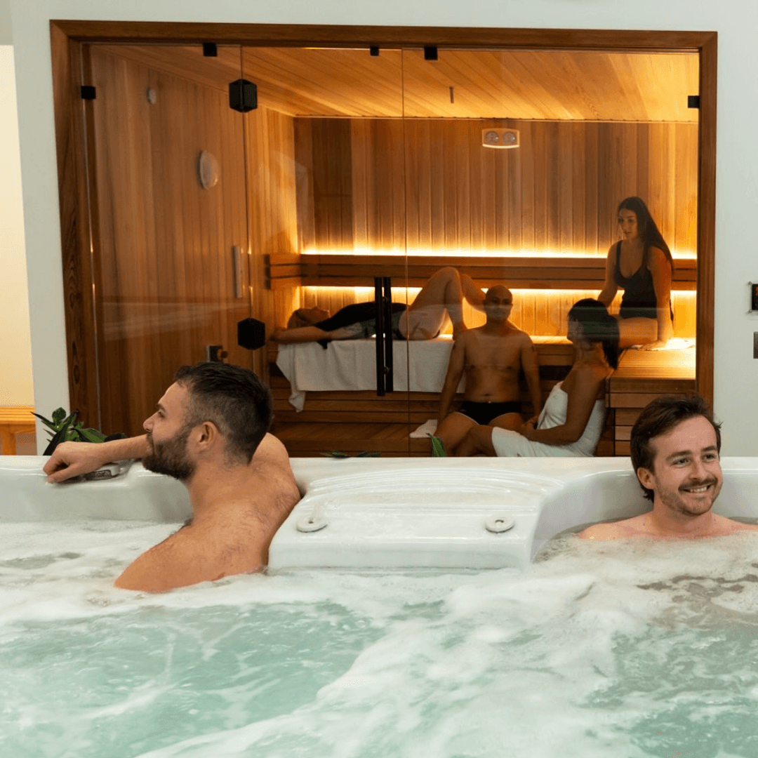 InnerFit members enjoying the Sauna in the wellness recovery room
