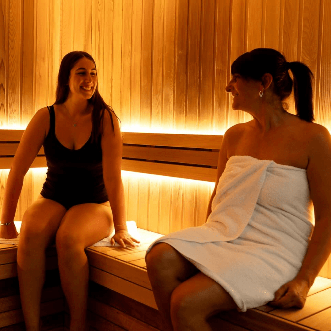 2 members enjoying a Sauna session at InnerFit