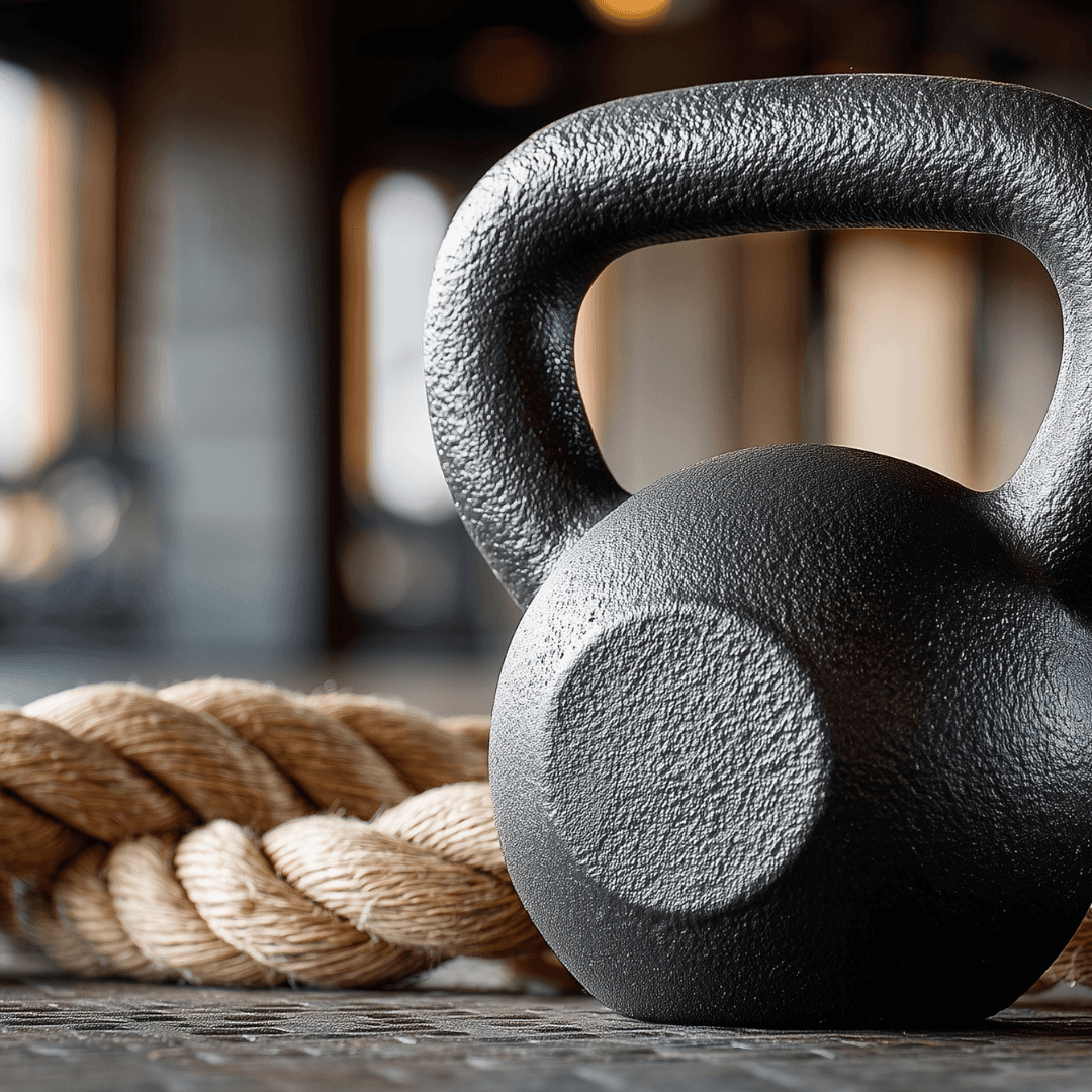 strength training session at InnerFit with dumbells and a rope
