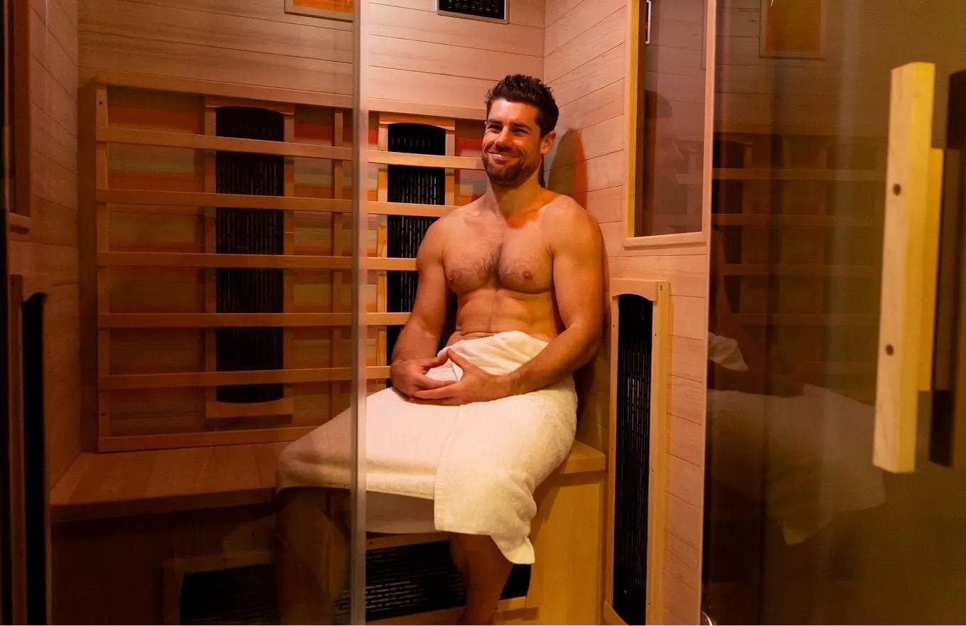 A man doing a sauna session at InnerFit